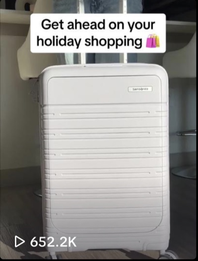 Samsonite holiday shopping UGC video — 652K views