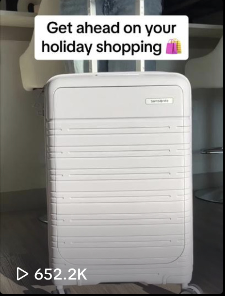 Samsonite holiday shopping UGC video — 652K views